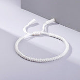 Bracelet Bouddhiste Coton Blanc