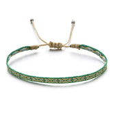 Bracelet Tibétain Vert & Jaune "Rectangle"