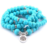 Collier Mala Bleu Lotus