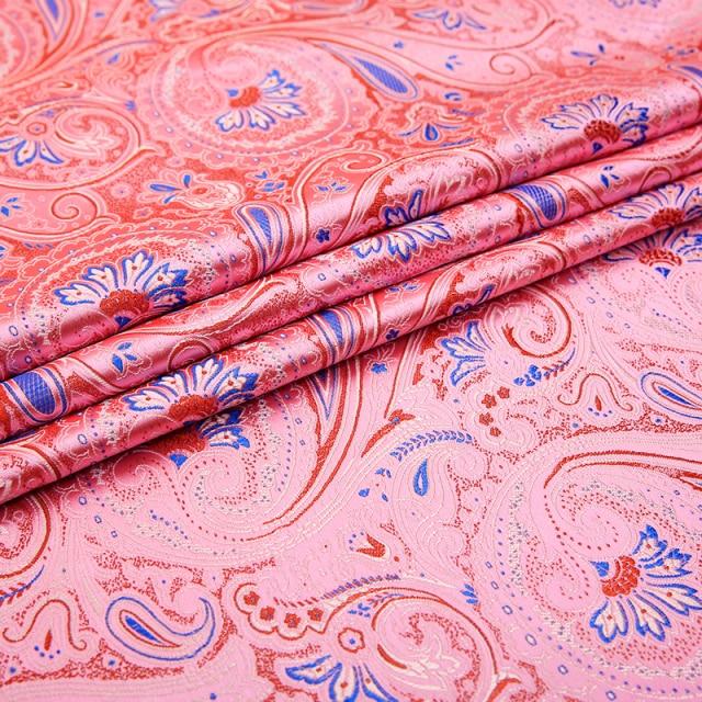 Tissu Indien Jacquard Rose